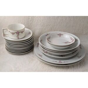 Vintage‎ Hutschenreuther Heinrich Bavaria Pink Rose China Lot Germany Floral